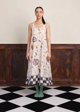 A Model Wearing Multicolor Pure Cotton Botanicals Dress, curated by Only Ethikal