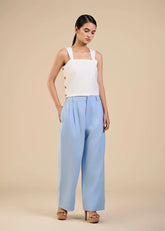 Dewdrop Camisole In White Linen