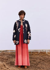 A Model Wearing Multicolor,Pure Cotton Ash Jacket curated by Only Ethikal