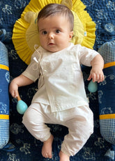 Unisex Organic Essential White Angrakha Top & Pants