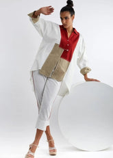 A Model Wearing Multicolor Pure Cotton Taya Multi Co-Ord Set, curated by Only Ethikal