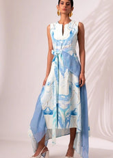 A Model Wearing Multicolor Cotton Twill Masha Midi Dress, curated by Only Ethikal