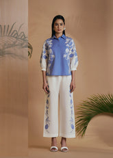 Origani Blue Ivory Petal Safari Co-Ord Set