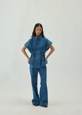 Denim Flare High Waist Pants