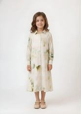 Verdant Ease Mini Shirt Dress