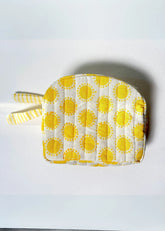 Sustainable Quilted Cotton Travel Pouch- Golden Hour Classic Organizer