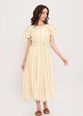 Coco Cream Moss Panelled Dress
