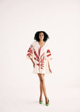 A Model Wearing Multicolor,Cotton Mul Garnet Grove Dress curated by Only Ethikal