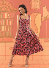 A Model Wearing Pink Cotton Blossom Midi Dress, curated by Only Ethikal