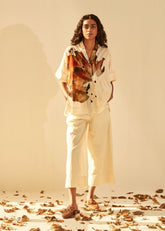 A Model Wearing White Cotton Mul Myna Top, curated by Only Ethikal