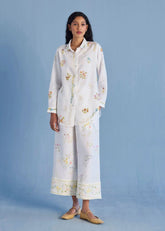 Alila Embroidered Oversized Co-Ord Set-White