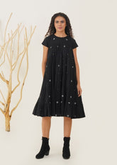 A Model Wearing Black Pure Cotton Orio Dress, curated by Only Ethikal