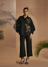 Origani Black Deer In Bloom Co-Ord Set