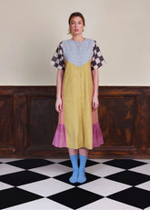 A Model Wearing Multicolor Pure Cotton Painted By Moss Dress, curated by Only Ethikal