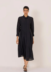 Dilipa Black Button Down Dress