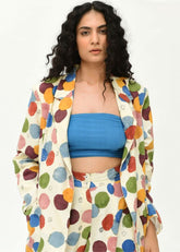 A Model Wearing Multicolor Organic Cotton Void Oversized Coat, curated by Only Ethikal