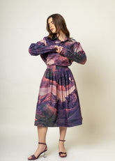 A Model Wearing Multicolor Upcycled Cotton Jean Printed Set, curated by Only Ethikal