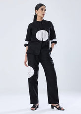 A Model Wearing Black Hemp Desire Pants , curated by Only Ethikal