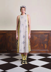 A Model Wearing Multicolor Pure Cotton Mango Tree Shade Dress, curated by Only Ethikal