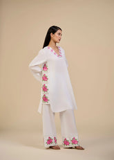 Primrose Co Ord Set In Pink Embroidery