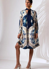 A Model Wearing Multicolor Modal Silk Baltic Short Dress, curated by Only Ethikal