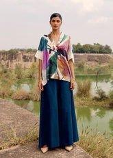 A Model Wearing Multicolor,Pure Cotton Hyliota Co-ord Set,curated by Only Ethikal