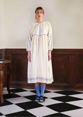 A Model Wearing Multicolor Pure Cotton Misaligned On Purpose Dress, curated by Only Ethikal