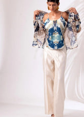 A Model Wearing Multicolor Cotton Twill Crystal Co-Ord Set, curated by Only Ethikal