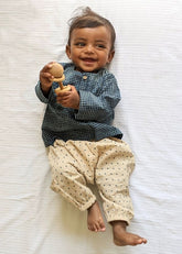 Unisex Organic Indigo Check Kurta & Indigo Raidana Pants