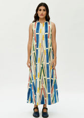 A Model Wearing Multicolor Organic Cotton Stellar Dress , curated by Only Ethikal