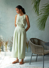 A Model Wearing Green Pure Cotton Lime Spritz Bottoms, curated by Only Ethikal