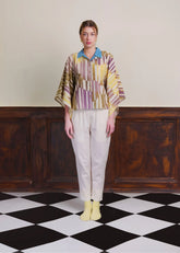 A Model Wearing Multicolor Pure Cotton Creek-Side Trousers, curated by Only Ethikal