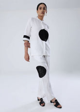 A Model Wearing White Hemp Ecru Co-Ord Set, curated by Only Ethikal