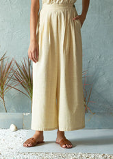 A Model Wearing Yellow Pure Cotton Citrus Delight Pants, curated by Only Ethikal