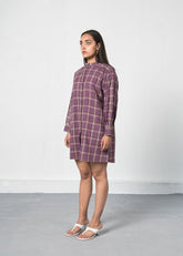 Purple Fields Handwoven Organic Cotton Shirt Dress - onlyethikal