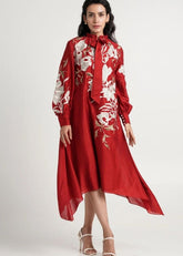 A Model Wearing Multicolor Pure Cotton Aspenmidi Dress, curated by Only Ethikal