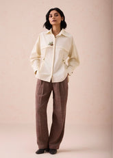 A Model Wearing White Poplin The Wonder Classic Organic Cotton Shirt Blouse, curated by Only Ethikal