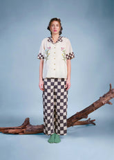 A Model Wearing Multicolor Pure Cotton In Grid Trousers, curated by Only Ethikal