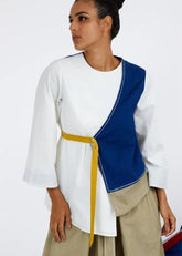 A Model Wearing Multicolor Pure Cotton Asha Multi Top, curated by Only Ethikal