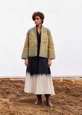 A Model Wearing Multicolor,Pure Cotton Lawn Jacket curated by Only Ethikal