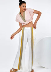 A Model Wearing Multicolor Pure Cotton Saamo Multi Co-Ord Set, curated by Only Ethikal