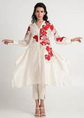 A Model Wearing Multicolor Pure Cotton Marsco-Ord Set, curated by Only Ethikal