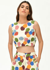 A Model Wearing Blue Organic Cotton Void Corp Top , curated by Only Ethikal