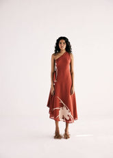 A Model Wearing Multicolor,Cotton Mul Desert Rose Dress curated by Only Ethikal