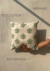 Wildflower Block Printed Cotton Cushion Cover