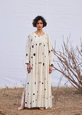 A Model Wearing White Cotton Mul Luna Lilly curated by Only Ethikal