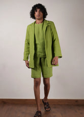 Men'S Green Crush T-Shirt, Shorts & Jacket Set (3 Pcs)