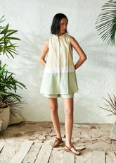 A Model Wearing Yellow Pure Cotton Banofi Coord Set, curated by Only Ethikal