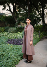 A Model Wearing Brown Wool Alaska Jacket - Brown , curated by Only Ethikal