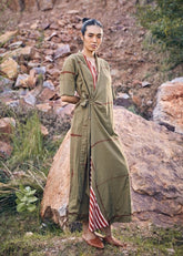 A Model Wearing Green Pure Cotton It Was All You Maxi Dress curated by Only Ethikal